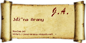 Jóna Arany névjegykártya